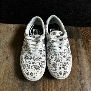 White Paisley Vans